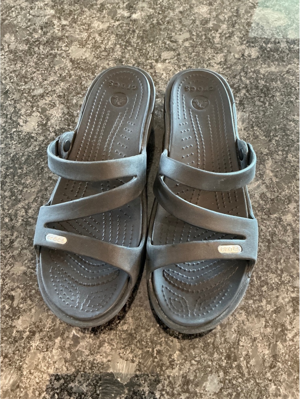 Crocs Black Strappy Sandals size 9